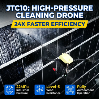 JTC10 Facade Cleaning Drone EASA C5 Certified 100M 220Bar High Pressure Spraying UAV for Building, Solar Panel Cleaning
